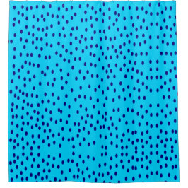 Blue Two Toned Polka Dots Duschvorhang