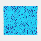 Blue Two Toned Polka Dots Fleecedecke (Vorderseite (Horizontal))