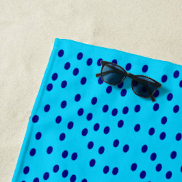 Blue Two Toned Polka Dots Strandtuch