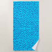 Blue Two Toned Polka Dots Strandtuch (Vorderseite)