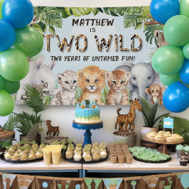 Blue Two Wild Boy 2. Geburtstag Safari Hintergrund Banner