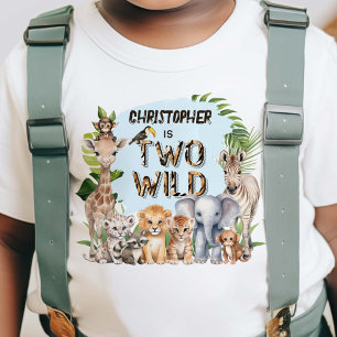Blue Two Wild Themed Baby Boy Safari 2. Kleinkind T-shirt