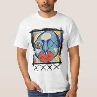 Blue Typ gemischte Medien T-Shirt