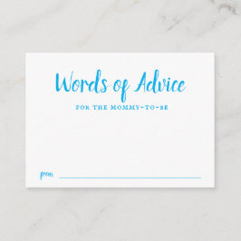 Blue Typografy Baby Boy Baby Shower Ratschläge Begleitkarte