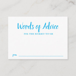 Blue Typografy Baby Boy Baby Shower Ratschläge Begleitkarte