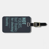 Blue Typografy Funny Bag Name Anschrift Gepäckanhänger (Vorderseite horizontal)