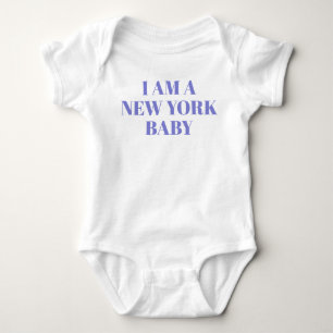 Blue Typografy New York Baby Clothing Strampler