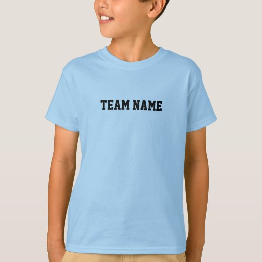 Blue typography Soccer team name number custom T-Shirt (Vorderseite)