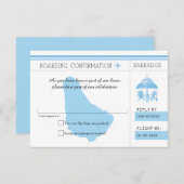 Blue UAWG Boarding Pass auf BARBADOS RSVP Karte (Vorne/Hinten)