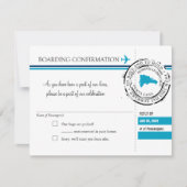 Blue UAWG Boarding Pass auf die Dominikanische Rep RSVP Karte (Vorderseite)