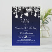 Blue Überraschung 100. Geburtstagsparty Einladung (Stehend Vorderseite)