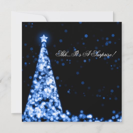 Blue Überraschung 18. Geburtstag Weihnachtsbeleuch Einladung (Rückseite)