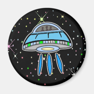 Blue UFO mit Starnight Outer Space Magnet