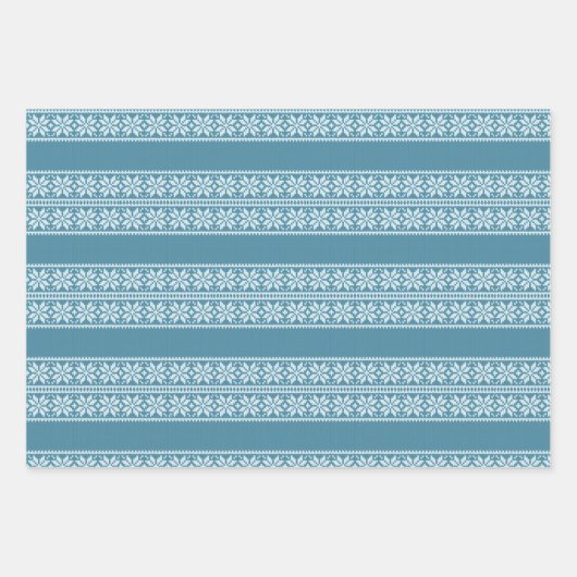 Blue Ugly Christmas Sweater Geschenkpapier Set (Vorderseite 2)