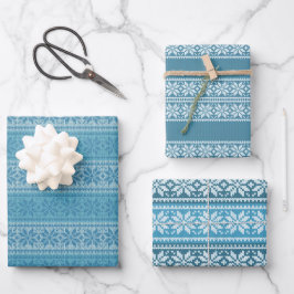 Blue Ugly Christmas Sweater Geschenkpapier Set