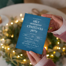 Blue Ugly Sweater Christmas Party Einladung