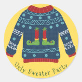 BLUE UGLY SWEATER PARTY RUNDER AUFKLEBER (Vorderseite)