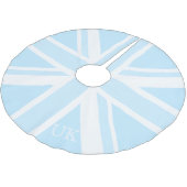 Blue UK Flag Union Jack Christmas Tree Skirt Polyester Weihnachtsbaumdecke (Schrägansicht)