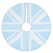 Blue UK Flag Union Jack Christmas Tree Skirt Polyester Weihnachtsbaumdecke (Vorderseite)