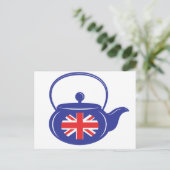 Blue UK Teapot Postcard Postkarte (Stehend Vorderseite)