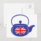 Blue UK Teapot Postcard Postkarte (Vorne/Hinten)