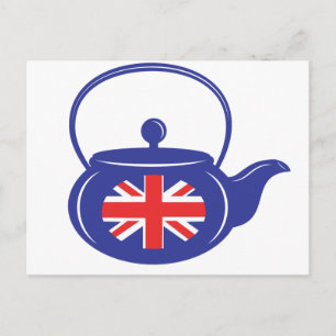 Blue UK Teapot Postcard Postkarte
