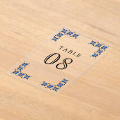 Blue Ukrainian Wedding Acrylic Table Number Acryleinladungen (Ablage )