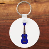 Blue Ukulele Design Schlüsselanhänger (Vorderseite)