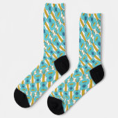 Blue Ukulele Pattern Socken (Linkes Detail)
