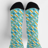 Blue Ukulele Pattern Socken (Oben)