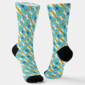Blue Ukulele Pattern Socken (Gewinkelt)