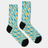 Blue Ukulele Pattern Socken (Rechts)