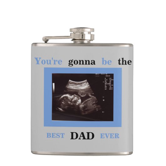 Blue Ultrasound Foto You"re Gonna be Best Vater Flachmann (Vorderseite)