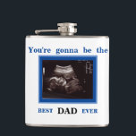 Blue Ultrasound You"re Gonna be the Best Vater Flachmann<br><div class="desc">Sie werden der beste Vater je Ultrasound Royal Blue und Weiß Flasche. Ultraschall-Foto.</div>