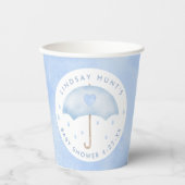 Blue Umbrella Baby Dusche Pappbecher (Vorderseite)