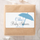 Blue Umbrella Baby Dusche Wasser Flaschen Etikette (Insitu)