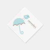 Blue Umbrella Bird Baby Dusche Serviette (Ecke)