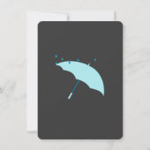 Blue Umbrella Couple's Baby Dusche Einladung (Rückseite)