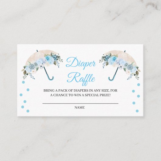 Blue Umbrella Diaper Umschließungskarte Begleitkarte (Vorderseite)