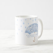 Blue Umbrella Sprinkle Baby Dusche Kaffeetasse (VorderseiteRechts)