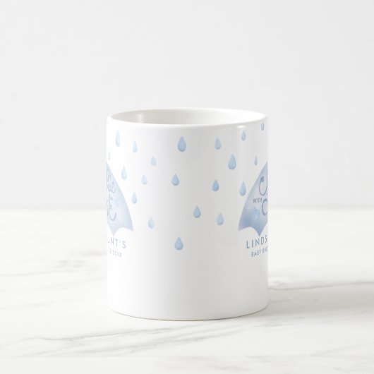 Blue Umbrella Sprinkle Baby Dusche Kaffeetasse (Mittel)