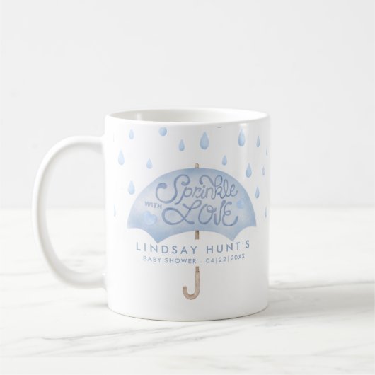 Blue Umbrella Sprinkle Baby Dusche Kaffeetasse (Links)