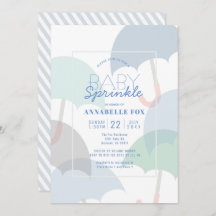 Blue Umbrellas Boy Baby Sprinkle Dusche