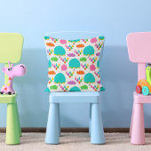 Blue Umbrellas with Clouds and Raindrops Kissen