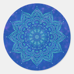 Blue und Aqua Mandala Sticker