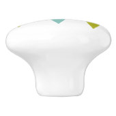 Blue und Avocado Green Diamonds Stars Mid Mod Keramikknauf (Seitenansicht)