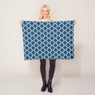 Blue und Baby Blue Trellis, Lattice, Quatrefolie Fleecedecke