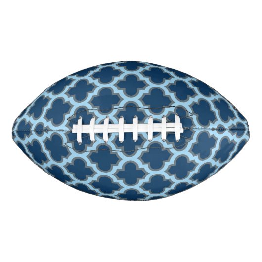 Blue und Baby Blue Trellis, Lattice, Quatrefolie Football (Vorderseite)