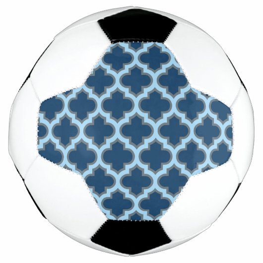 Blue und Baby Blue Trellis, Lattice, Quatrefolie Fußball (Vorderseite)