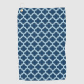 Blue und Baby Blue Trellis, Lattice, Quatrefolie Golfhandtuch (Vorderseite)